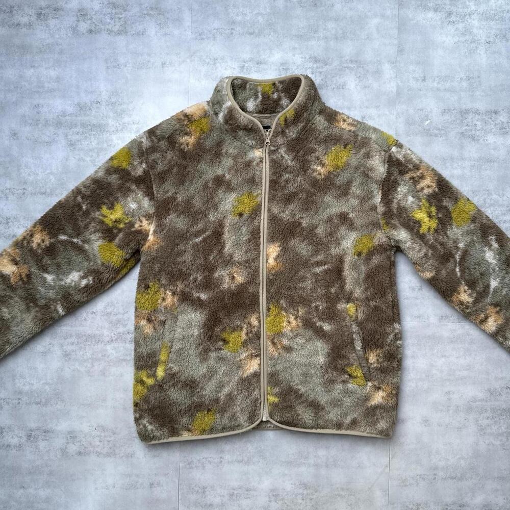 Y2K Khaki Camo High Pile Fleece Zip-up Jacket